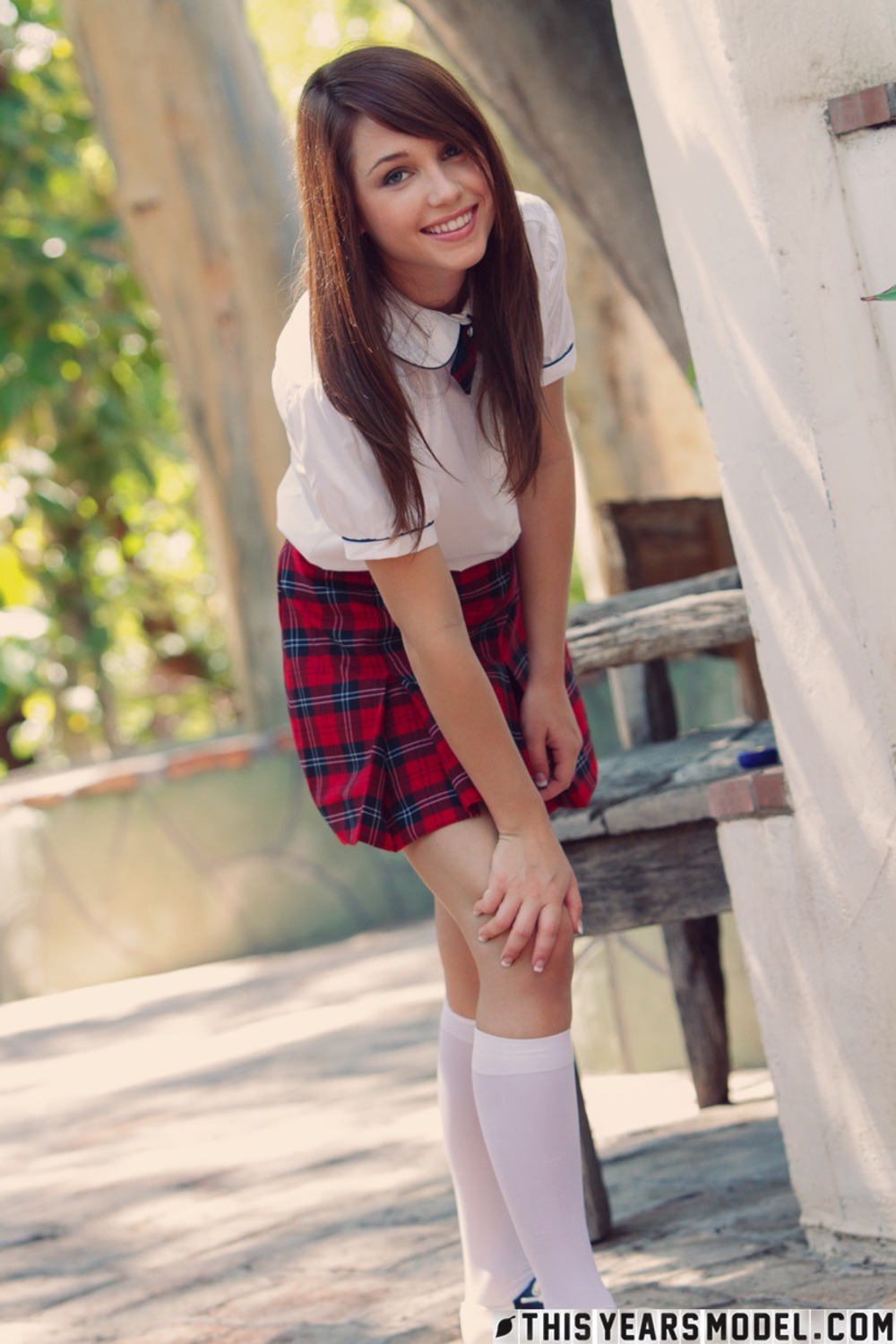 Cute Schoolgirl Marissa Strips In Public 02
