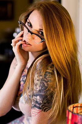 Tattooed redhead