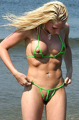 Celina In Green Bikini